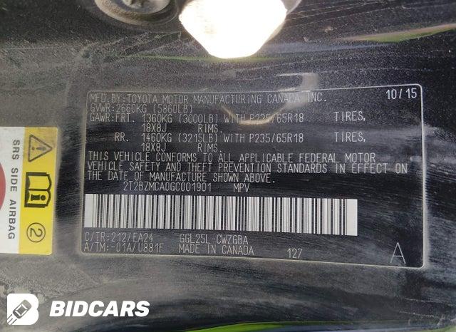 2016 Lexus RX — VIN 2T2BZMCA0GC001901, şəkil 9