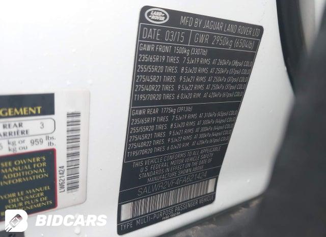 SALWR2VF4FA621424 2015 Land Rover Range Rover photo no. 9