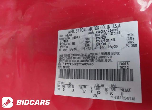 1FTYR14X8YTA89445 2000 Ford Ranger photo no. 9