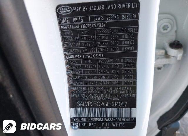 SALVP2BG2GH084057 2016 Land Rover Range Rover photo no. 9