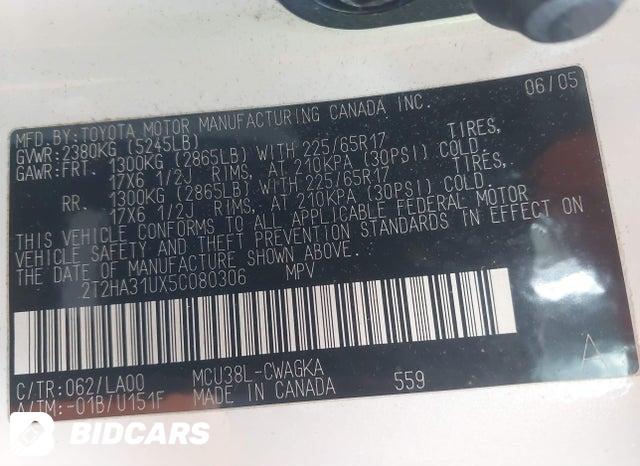 2T2HA31UX5C080306 2005 Lexus RX photo no. 9