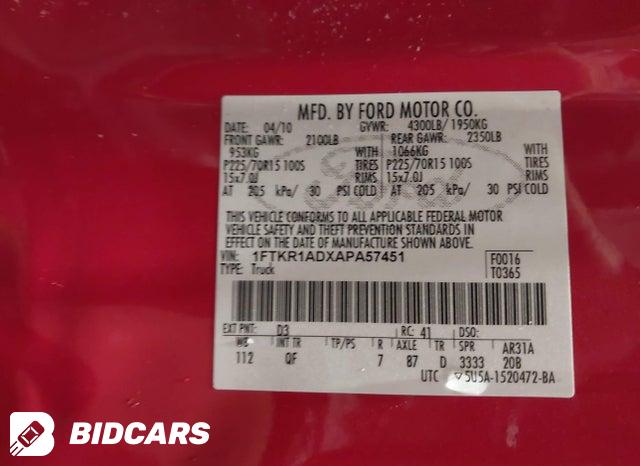 1FTKR1ADXAPA57451 2010 Ford Ranger photo no. 9