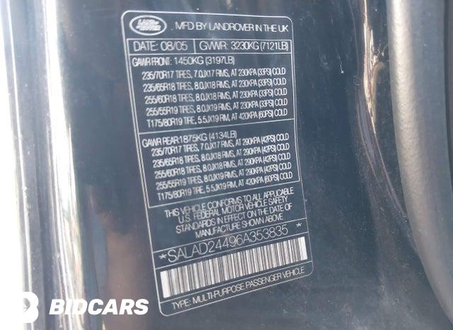 SALAD24496A353835 2006 Land Rover LR3 photo no. 9