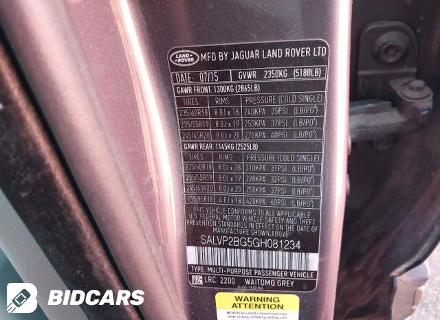 SALVP2BG5GH081234 2016 Land Rover Range Rover photo no. 9