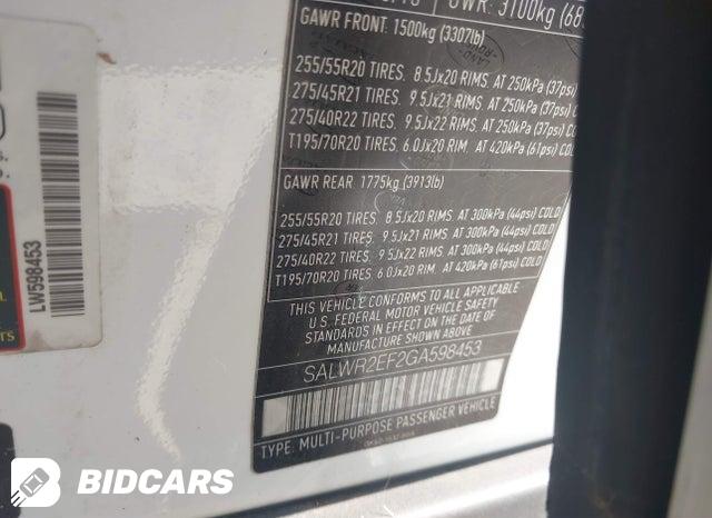 SALWR2EF2GA598453 2016 Land Rover Range Rover photo no. 9
