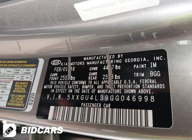 5XXGU4L39GG046998 2016 KIA Optima photo no. 9