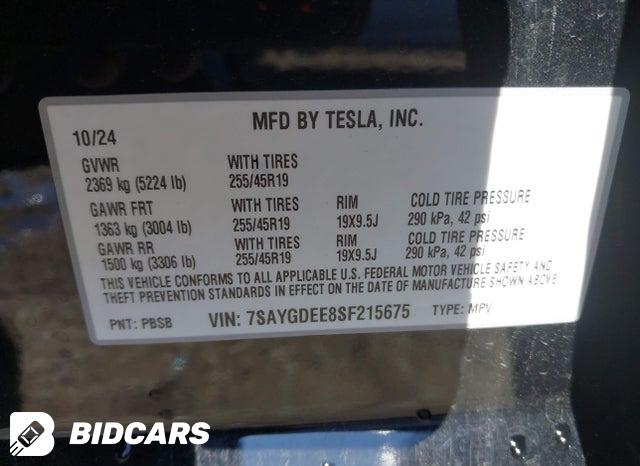 7SAYGDEE8SF215675 2025 Tesla Model Y photo no. 9