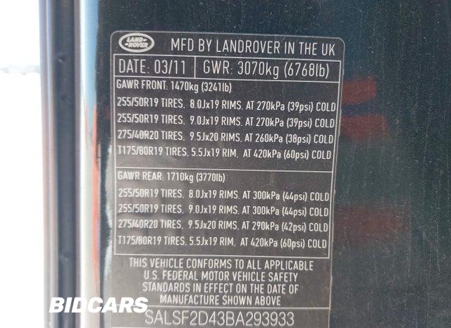 SALSF2D43BA293933 2011 Land Rover Range Rover photo no. 9