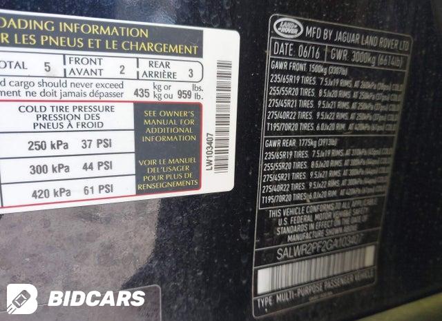 SALWR2PF2GA103407 2016 Land Rover Range Rover photo no. 9