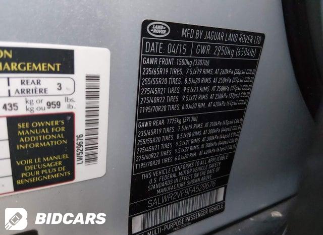 SALWR2VF9FA529676 2015 Land Rover Range Rover photo no. 9