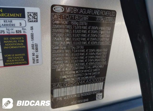 SALGS2SV4KA530037 2019 Land Rover Range Rover photo no. 9