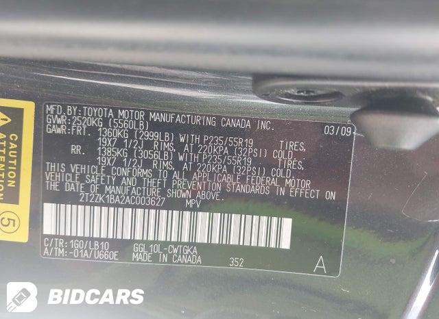 2T2ZK1BA2AC003627 2010 Lexus RX photo no. 9
