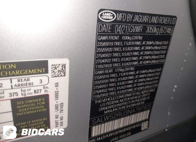 SALWS2RU3NA797425 2022 Land Rover Range Rover photo no. 9