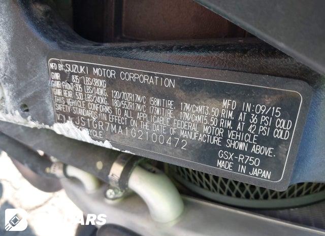 JS1GR7MA1G2100472 2016 Suzuki GSX-R750 photo no. 10