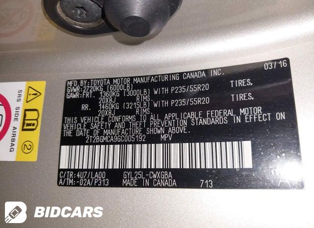 2T2BGMCA9GC005192 2016 Lexus RX photo no. 9