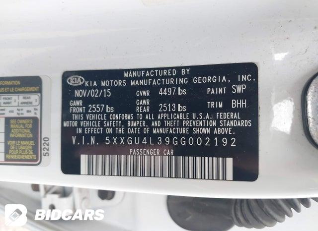 5XXGU4L39GG002192 2016 KIA Optima photo no. 9