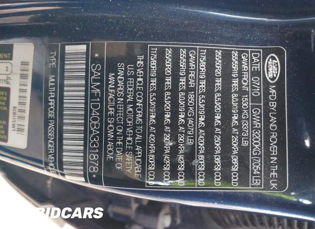 SALMF1D40BA331878 2011 Land Rover Range Rover photo no. 9
