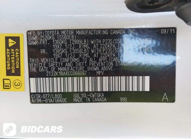 2T2ZK1BAXCC066087 2012 Lexus RX photo no. 9
