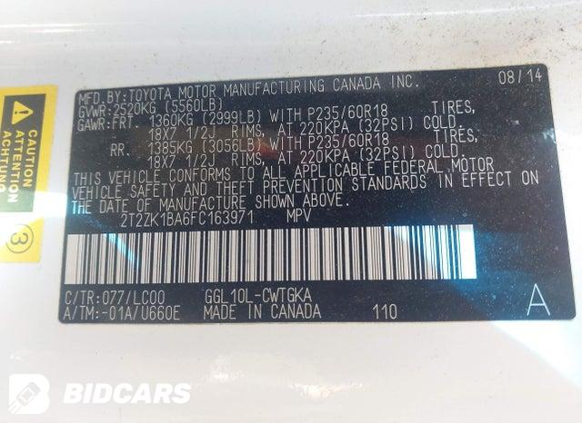 2T2ZK1BA6FC163971 2015 Lexus RX photo no. 9