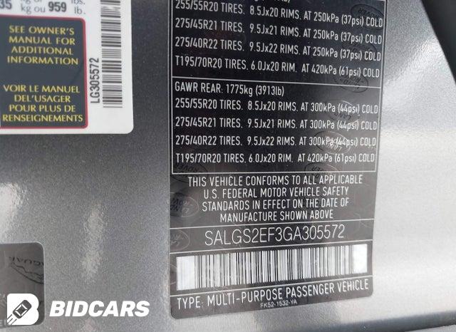 SALGS2EF3GA305572 2016 Land Rover Range Rover photo no. 9