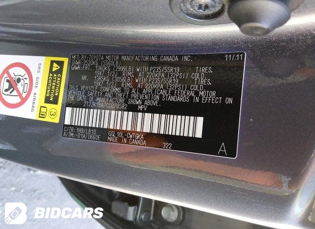 2T2ZK1BA7CC070582 2012 Lexus RX photo no. 9