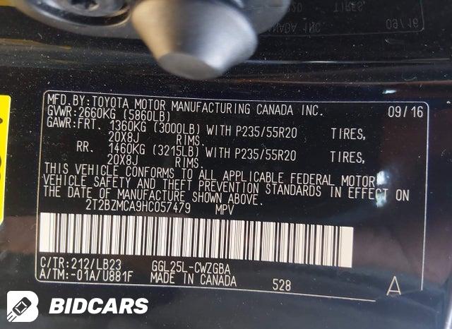 2T2BZMCA9HC057479 2017 Lexus RX photo no. 9