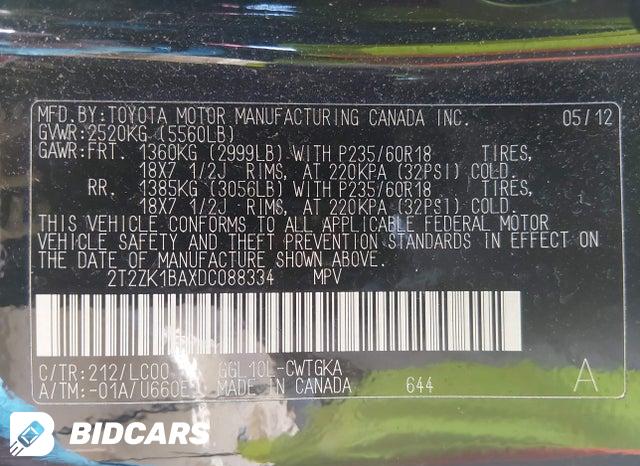 2T2ZK1BAXDC088334 2013 Lexus RX photo no. 9
