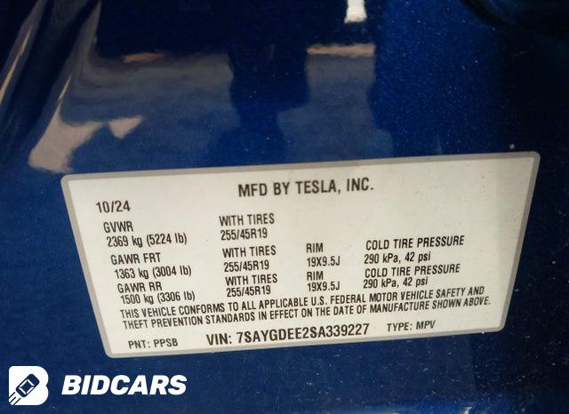7SAYGDEE2SA339227 2025 Tesla Model Y photo no. 9