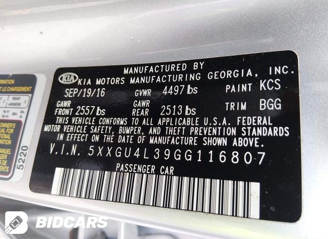 2016 KIA Optima — VIN 5XXGU4L39GG116807, şəkil 9