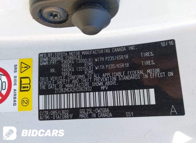 2T2BZMCA2HC062832 2017 Lexus RX photo no. 9