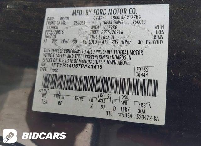 1FTYR14U57PA41415 2007 Ford Ranger photo no. 9