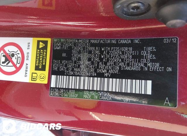 2T2BK1BA0CC148184 2012 Lexus RX photo no. 9