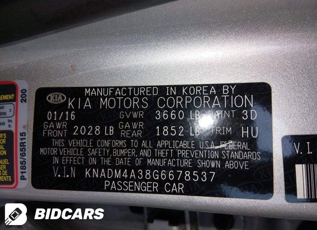 2016 KIA Rio — VIN KNADM4A38G6678537, şəkil 9