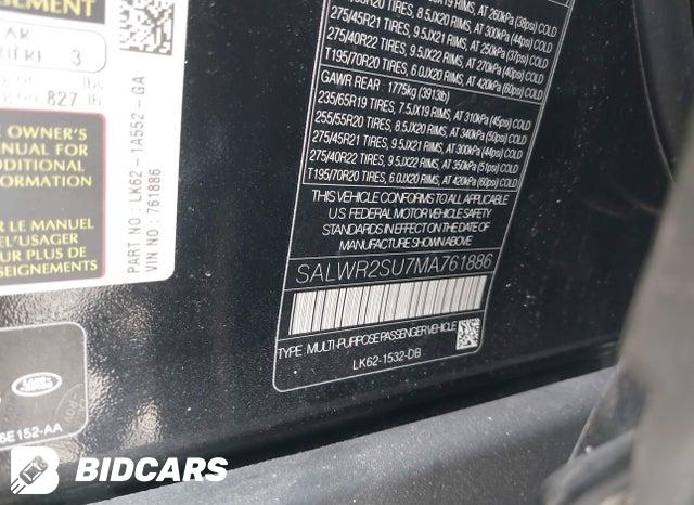 SALWR2SU7MA761886 2021 Land Rover Range Rover photo no. 9