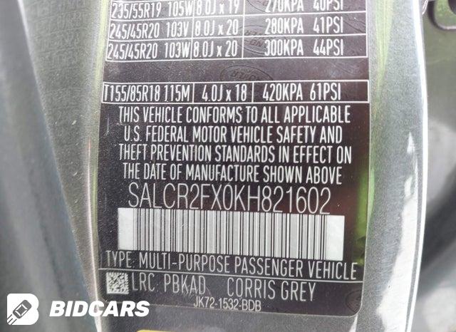 SALCR2FX0KH821602 2019 Land Rover Discovery photo no. 9