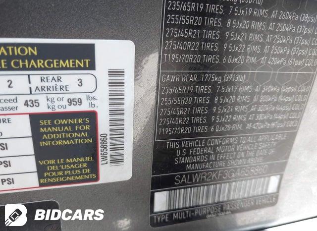 SALWR2KF3GA658860 2016 Land Rover Range Rover photo no. 9