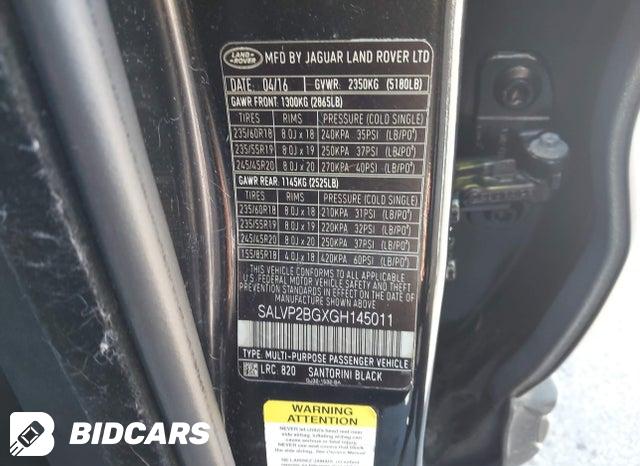 SALVP2BGXGH145011 2016 Land Rover Range Rover photo no. 9