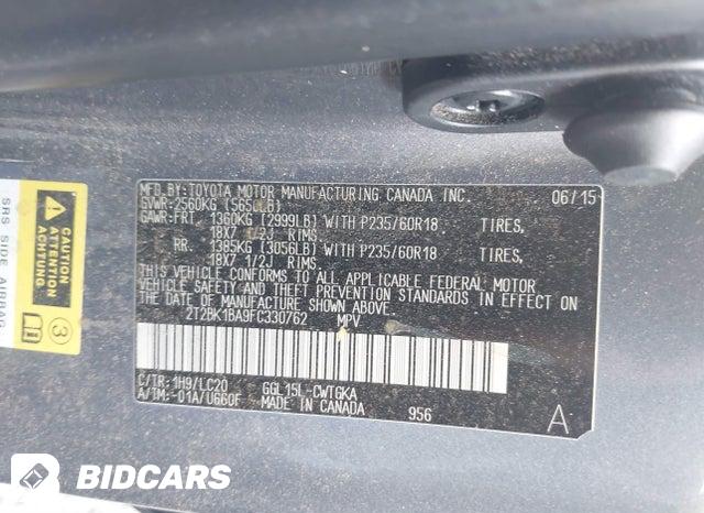 2T2BK1BA9FC330762 2015 Lexus RX photo no. 9