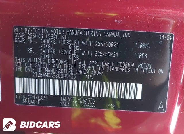 2T2BAMCA5SC089425 2025 Lexus RX photo no. 9