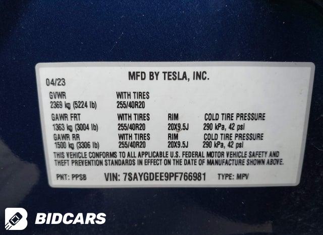 7SAYGDEE9PF766981 2023 Tesla Model Y photo no. 9