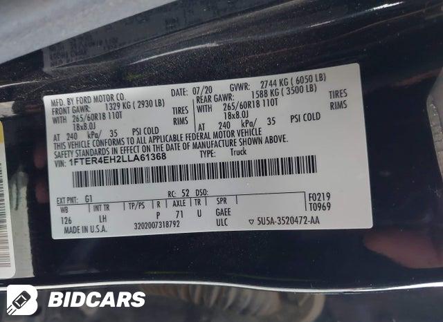 1FTER4EH2LLA61368 2020 Ford Ranger photo no. 9
