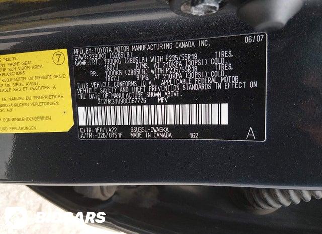 2T2HK31U98C067726 2008 Lexus RX photo no. 9