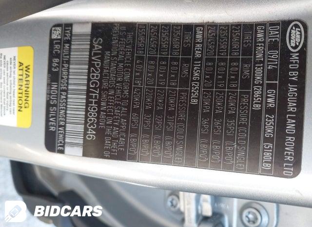 SALVP2BG7FH986346 2015 Land Rover Range Rover photo no. 9