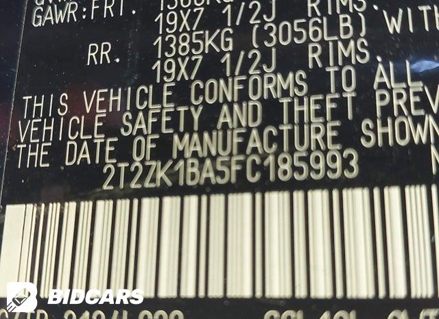 2T2ZK1BA5FC185993 2015 Lexus RX photo no. 9