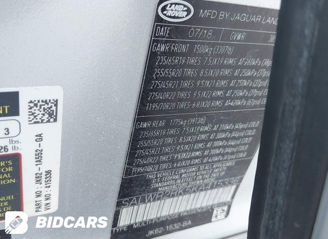 SALWR2RK5KA415336 2019 Land Rover Range Rover photo no. 9