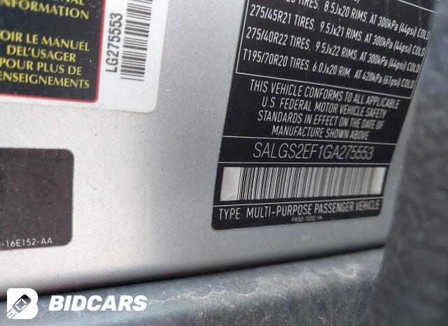 SALGS2EF1GA275553 2016 Land Rover Range Rover photo no. 9