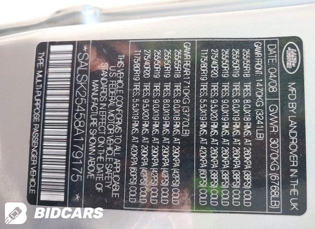 SALSK25458A179175 2008 Land Rover Range Rover photo no. 9