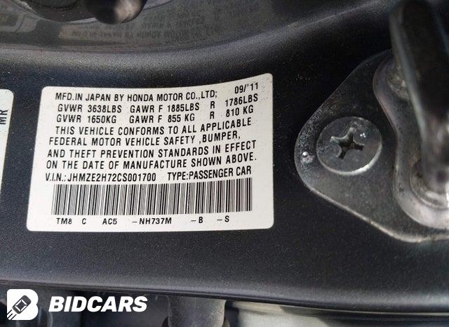 JHMZE2H72CS001700 2012 Honda Insight photo no. 9
