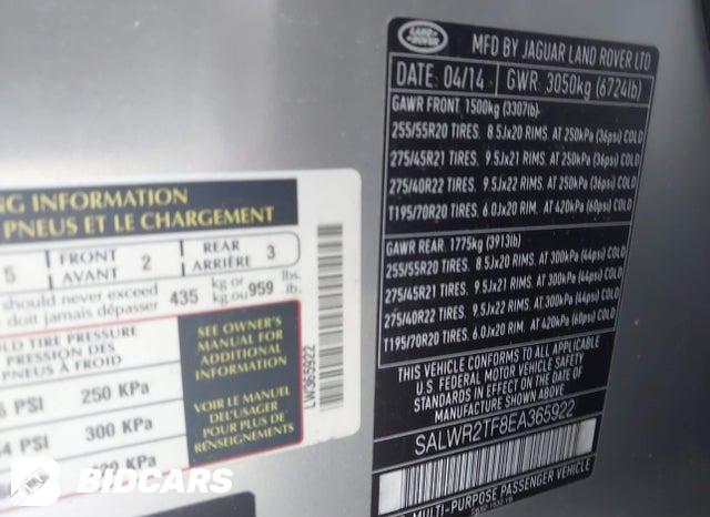SALWR2TF8EA365922 2014 Land Rover Range Rover photo no. 9