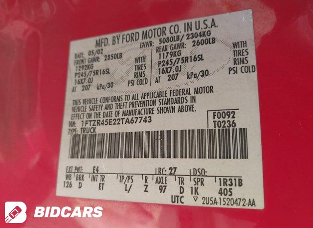 1FTZR45E22TA67743 2002 Ford Ranger photo no. 9